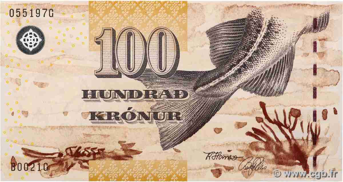 100 Kronur FAEROE ISLANDS 2002 P.25 UNC