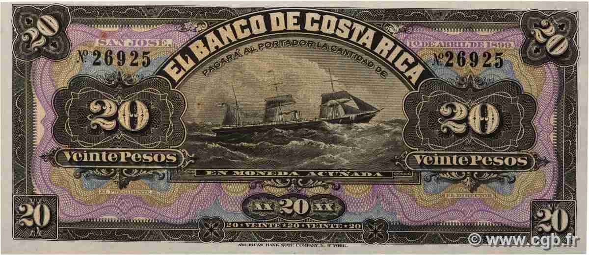 20 Pesos Non émis COSTA RICA 1899 PS.165r SPL+