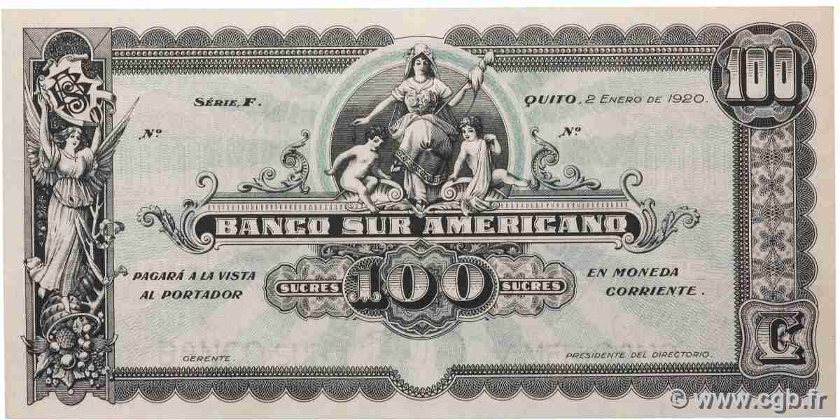 100 Sucres Non émis ÉQUATEUR 1920 PS.254 SPL