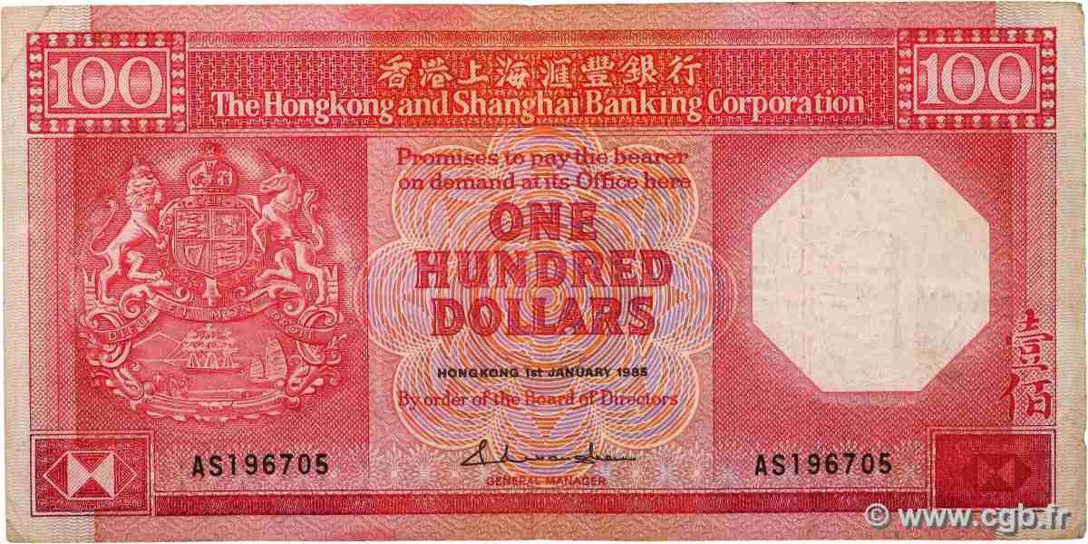 100 Dollars HONGKONG 1986 P.194a fSS