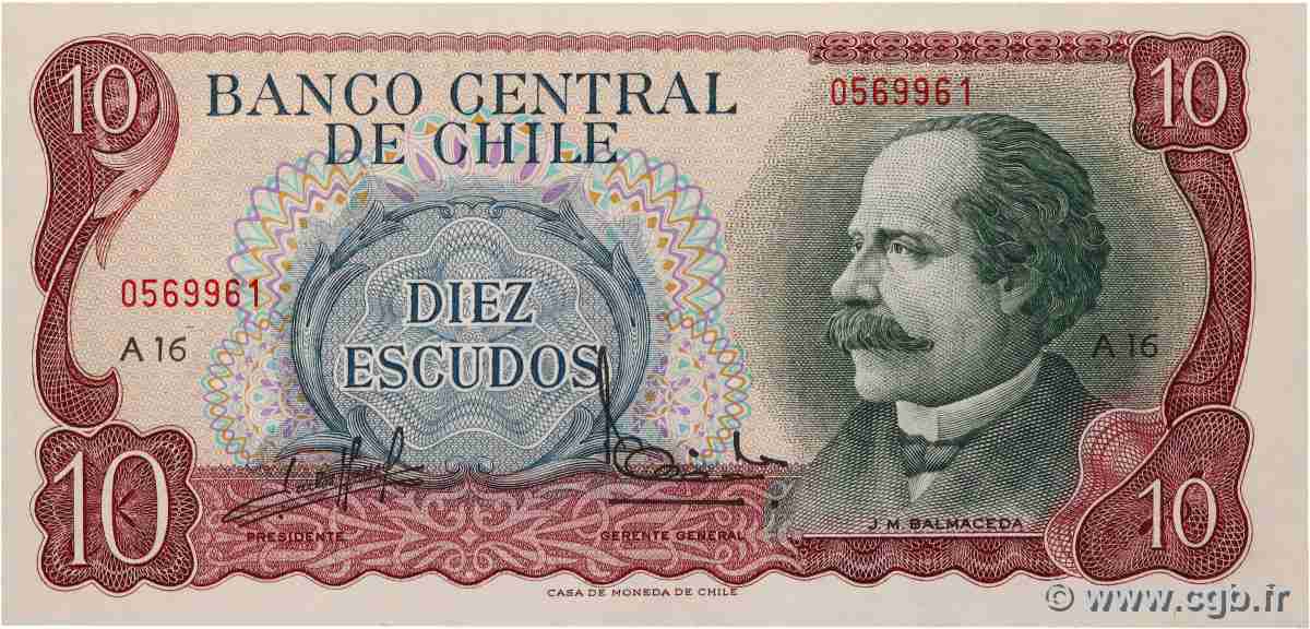 10 Escudos CHILE
1970 P.142 ST