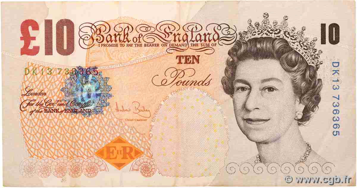 10 Pounds ANGLETERRE 2000 P.389c pr.TTB