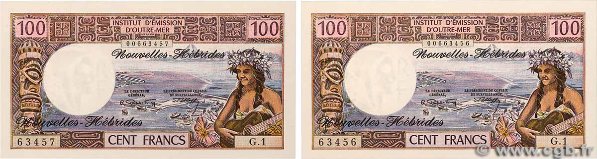 100 Francs Lot NOUVELLES HÉBRIDES 1972 P.18b NEUF