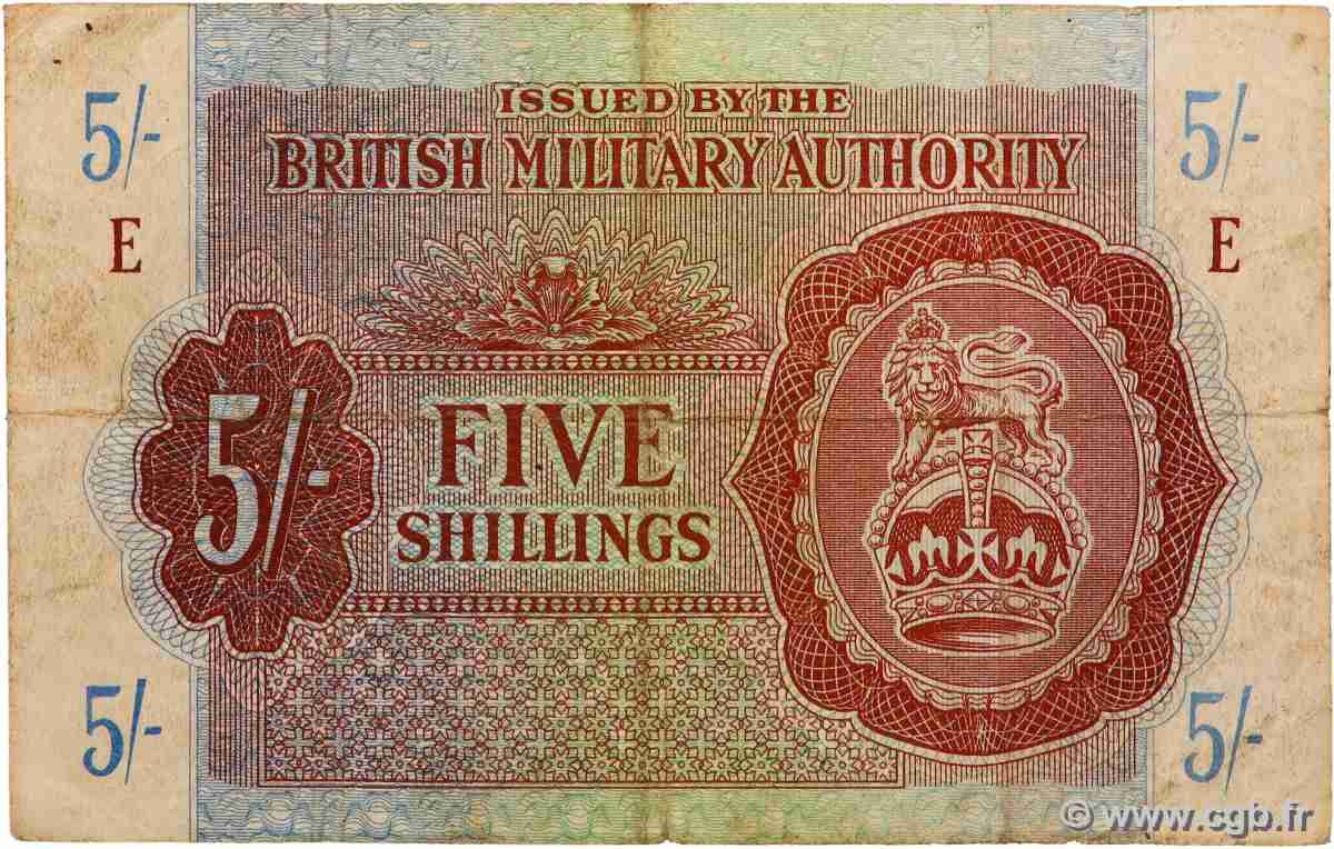 5 Shillings ANGLETERRE 1943 P.M004 TB+