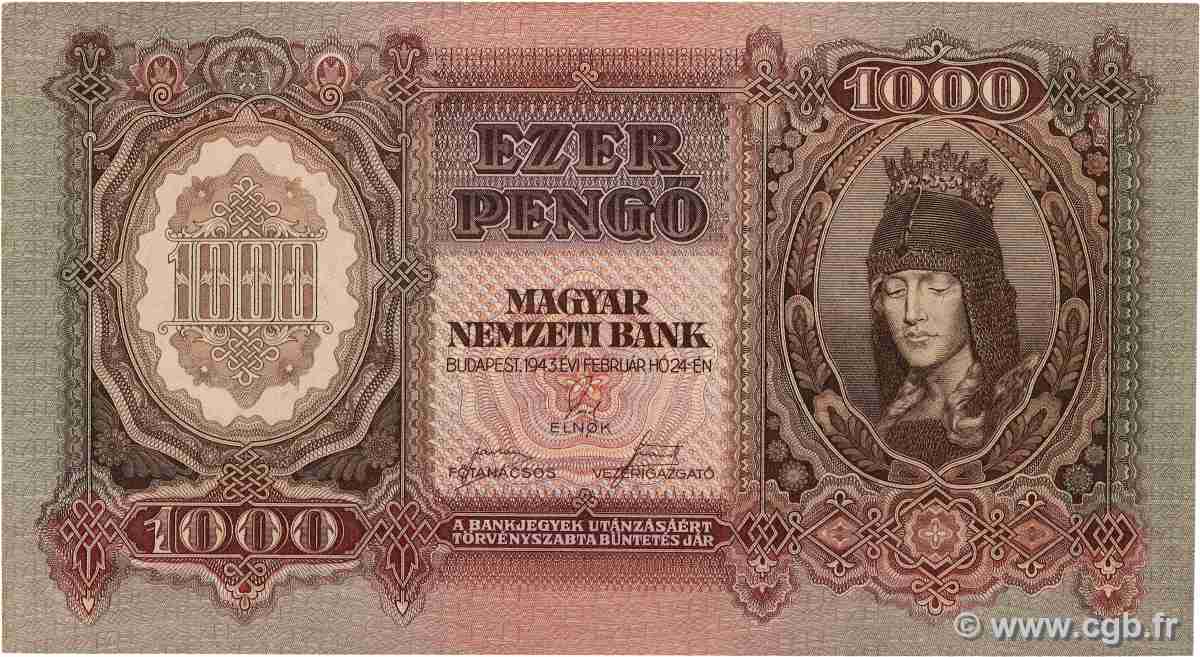 1000 Pengo Numéro spécial HUNGARY 1943 P.116 AU