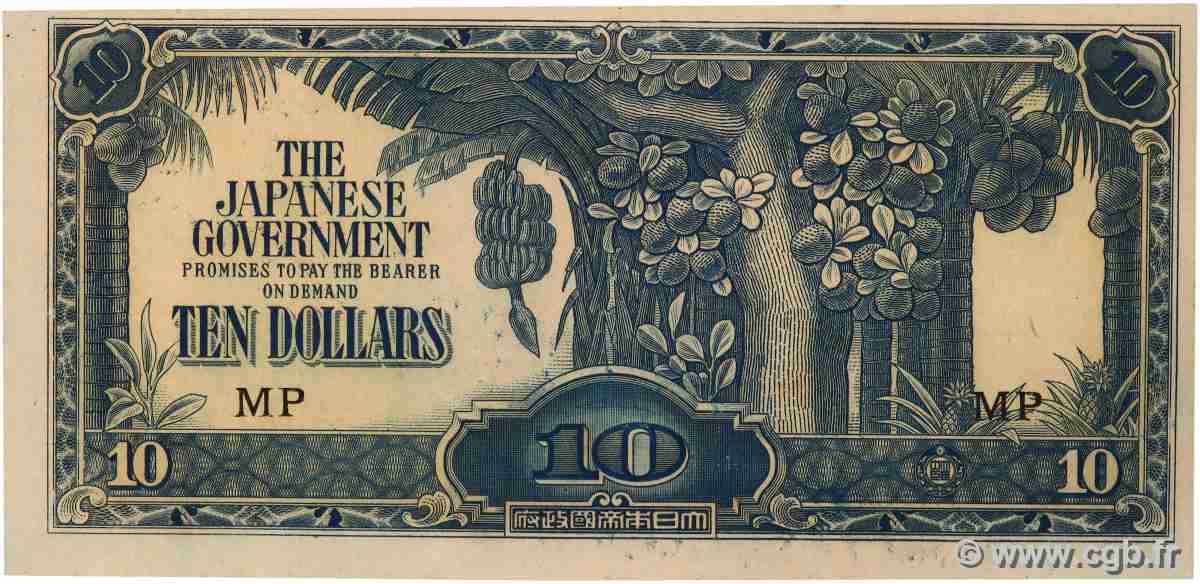 10 Dollars MALAYA 1942 P.M07b pr.NEUF