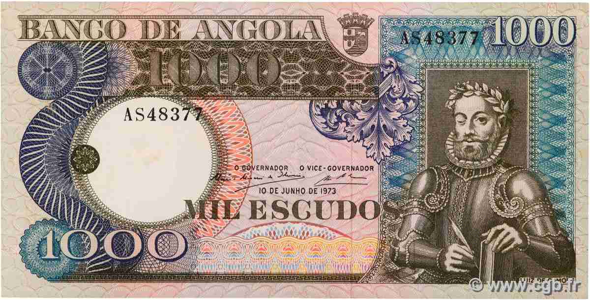 1000 Escudos ANGOLA 1973 P.108 q.SPL