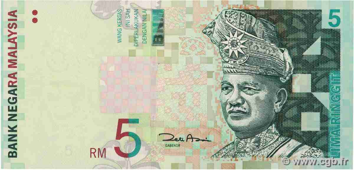 5 Ringitt MALAYSIA 2001 P.41b UNC