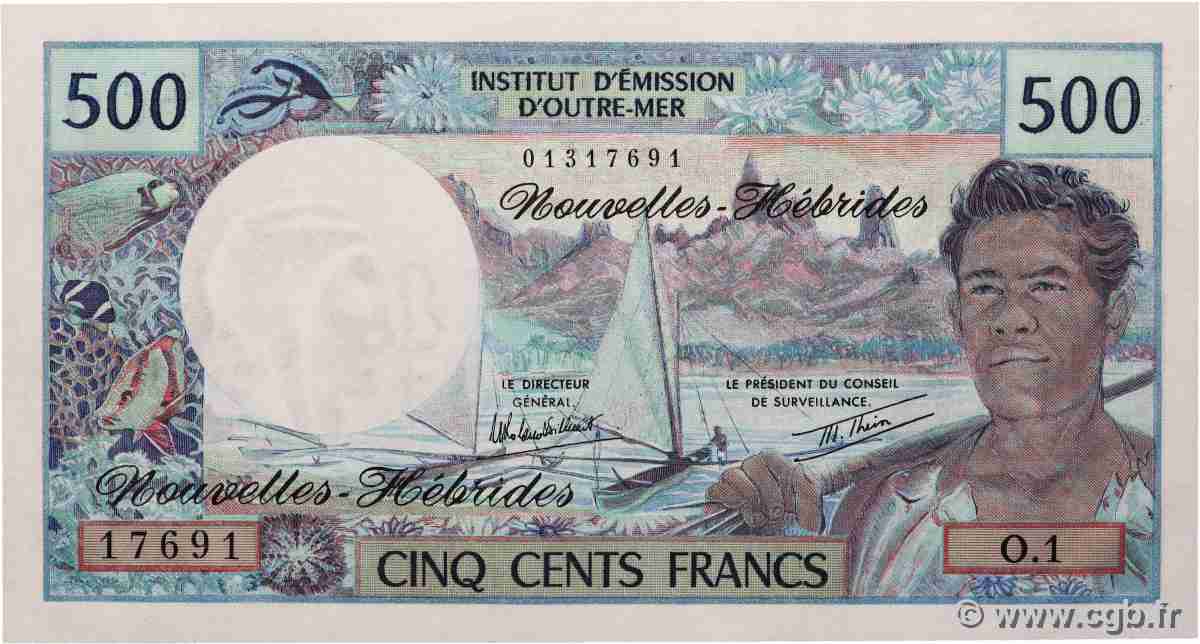 500 Francs NEW HEBRIDES 1980 P.19c UNC-