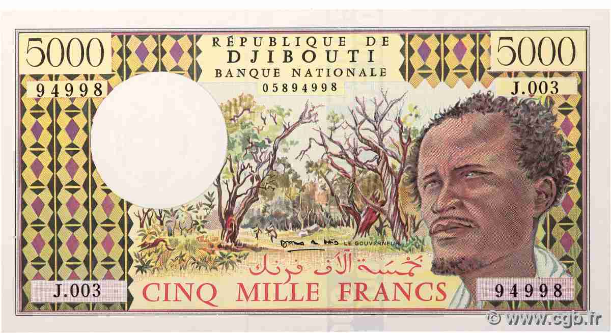 5000 Francs DJIBOUTI 1991 P.38d UNC-
