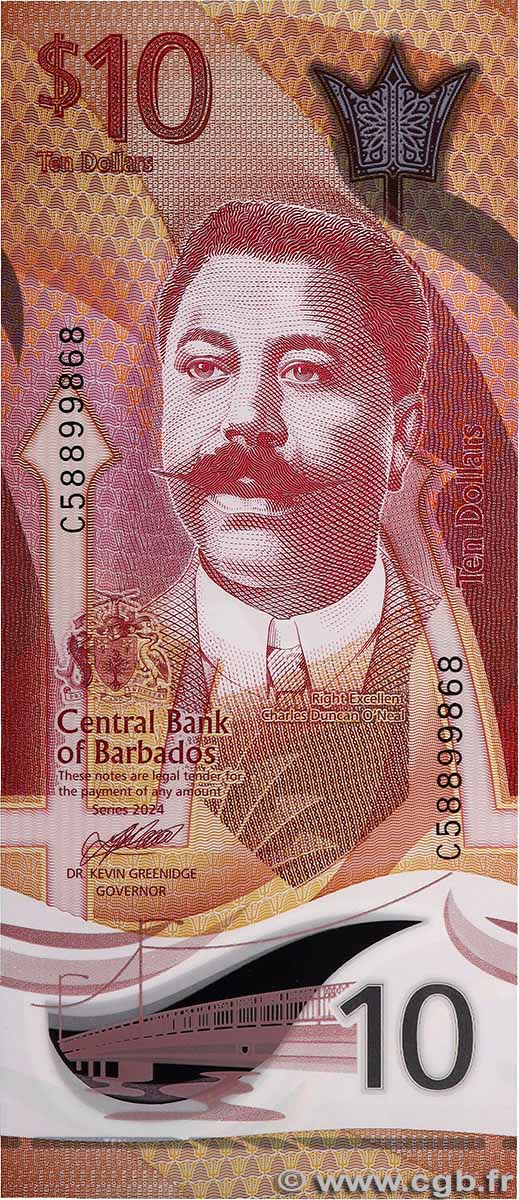 10 Dollars BARBADOS 2024 P.82 ST