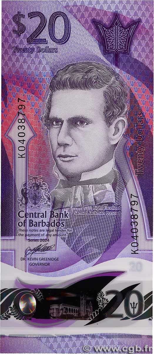 20 Dollars BARBADE 2024 P.83 NEUF