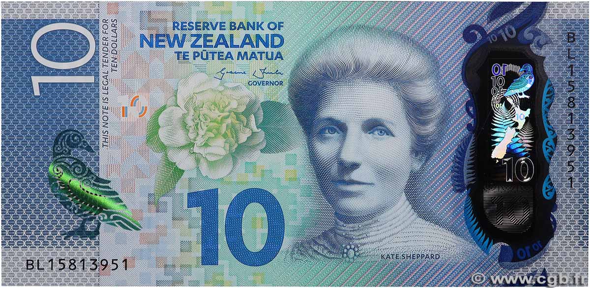 10 Dollars NOUVELLE-ZÉLANDE 2015 P.192 NEUF