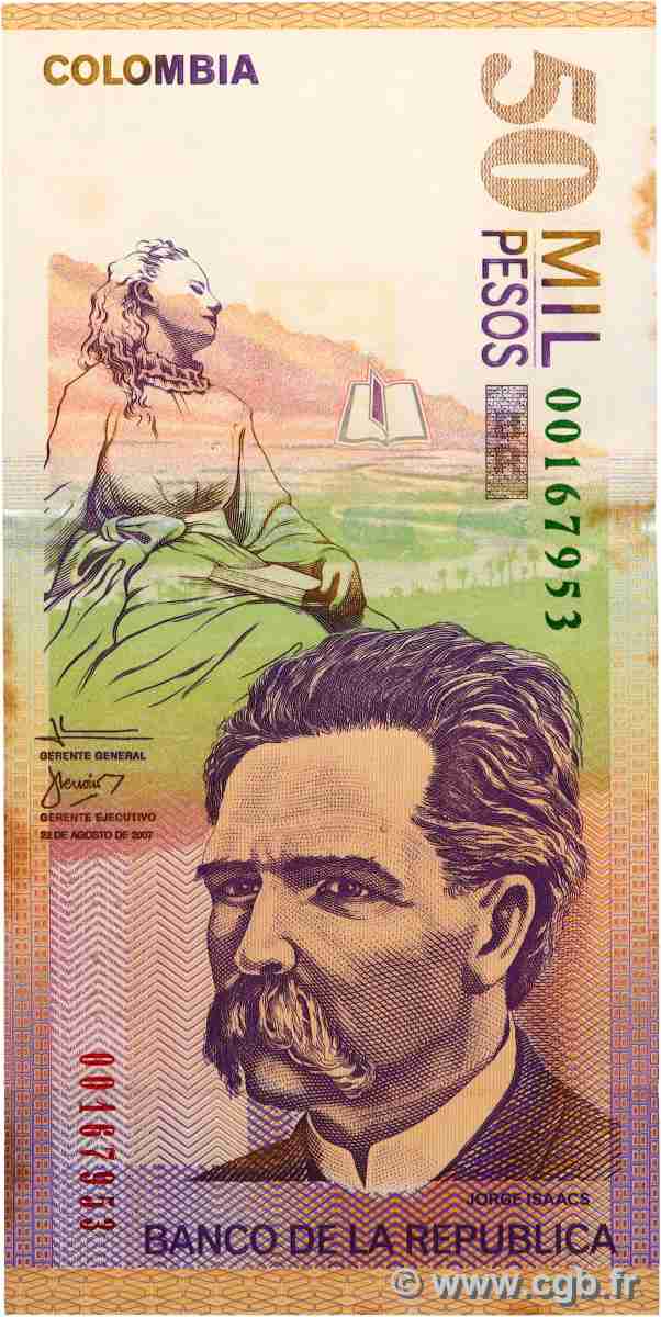 50000 Pesos COLOMBIE 2007 P.455j SPL