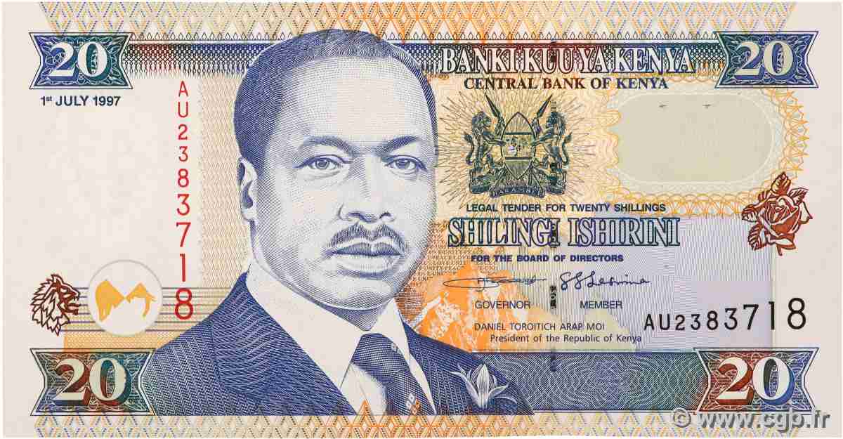 20 Shillings KENYA 1997 P.35b NEUF