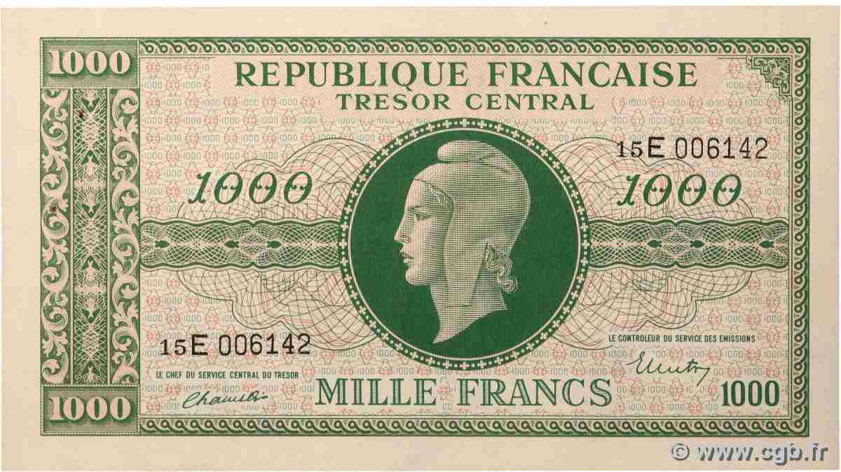 1000 Francs MARIANNE THOMAS DE LA RUE FRANCE 1945 VF.13.02 AU