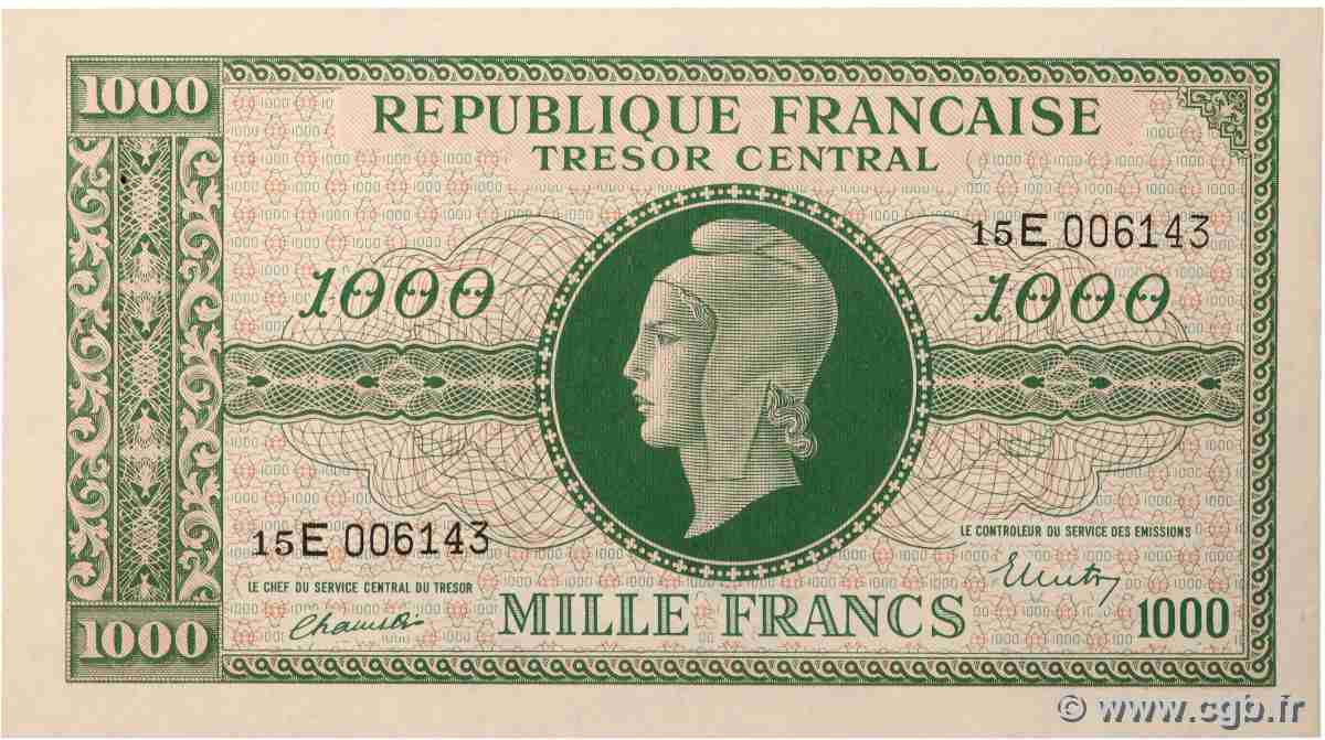 1000 Francs MARIANNE THOMAS DE LA RUE FRANCE 1945 VF.13.02 AU
