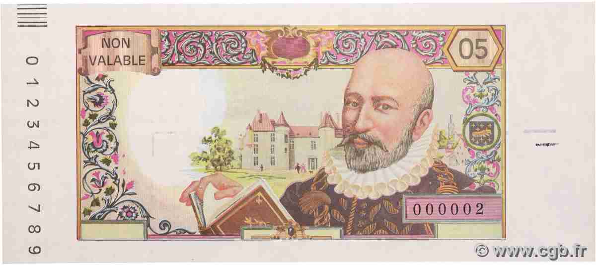 05 Francs MONTAIGNE échantillon Échantillon FRANCE 1987 EC.1987.01a AU-