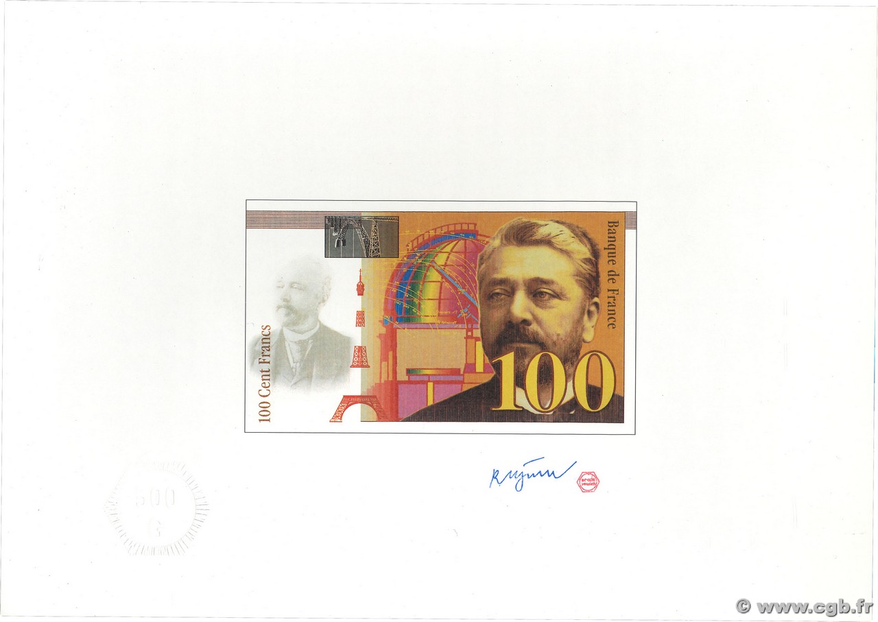 100 Francs EIFFEL Essai FRANCE 1989 NE.1989 UNC