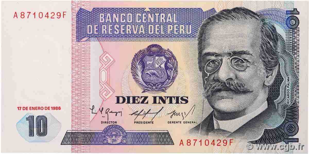 10 Intis PÉROU 1986 P.128 pr.NEUF