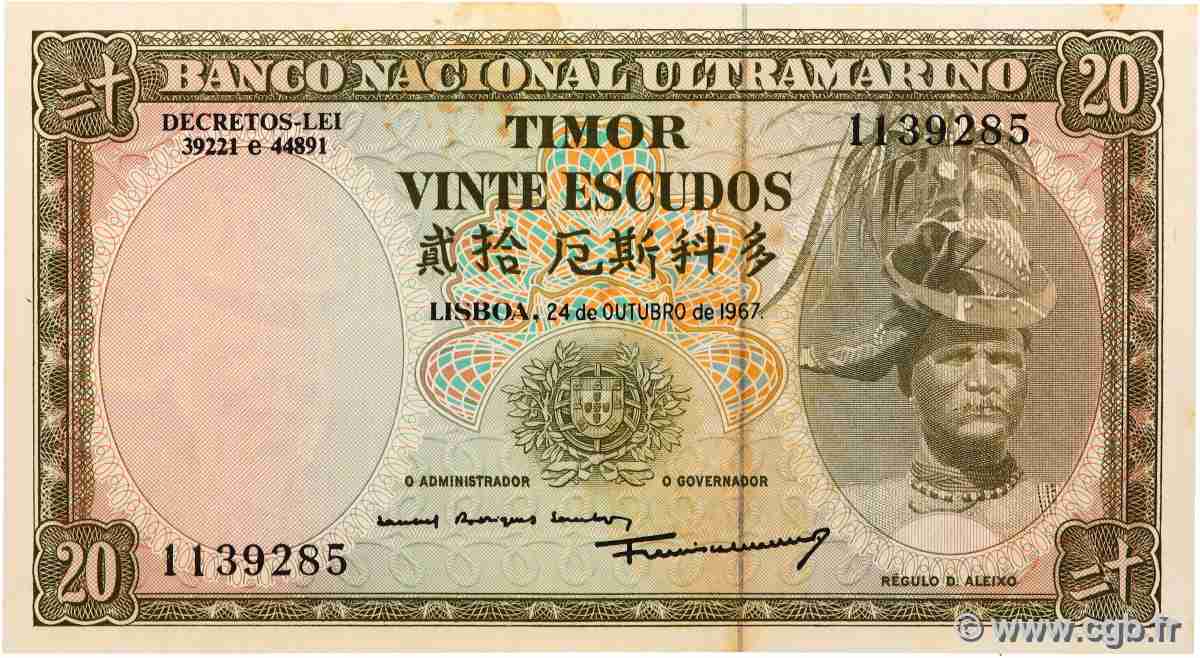 20 Escudos TIMOR 1967 P.26 pr.NEUF