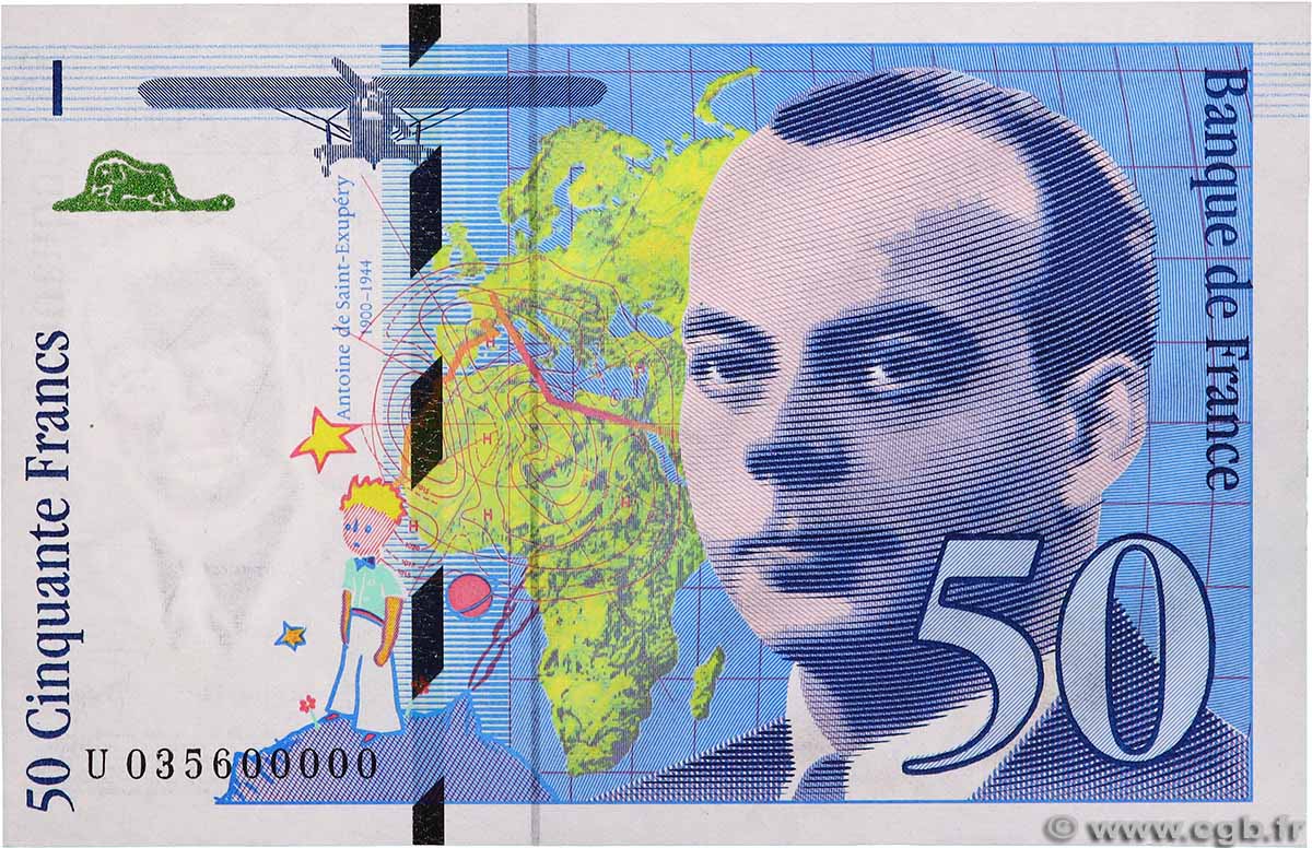 50 Francs SAINT-EXUPÉRY modifié FRANKREICH 1997 F.73.04 ST