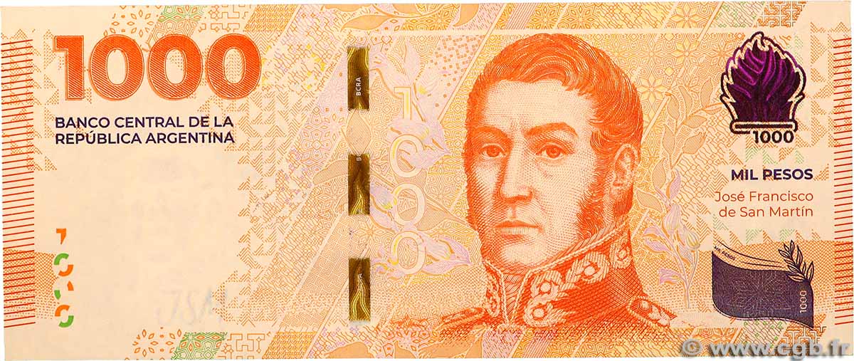 1000 Pesos ARGENTINA 2023 P.367 XF