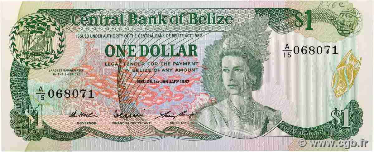 1 Dollar BELIZE 1987 P.46c ST