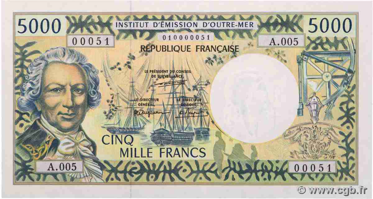 5000 Francs Numéro spécial POLYNÉSIE, TERRITOIRES D OUTRE MER 1995 P.03a pr.NEUF