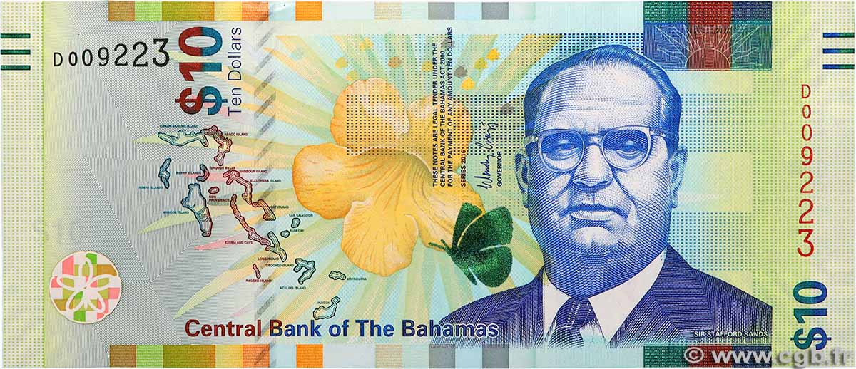 10 Dollars BAHAMAS 2016 P.79 ST