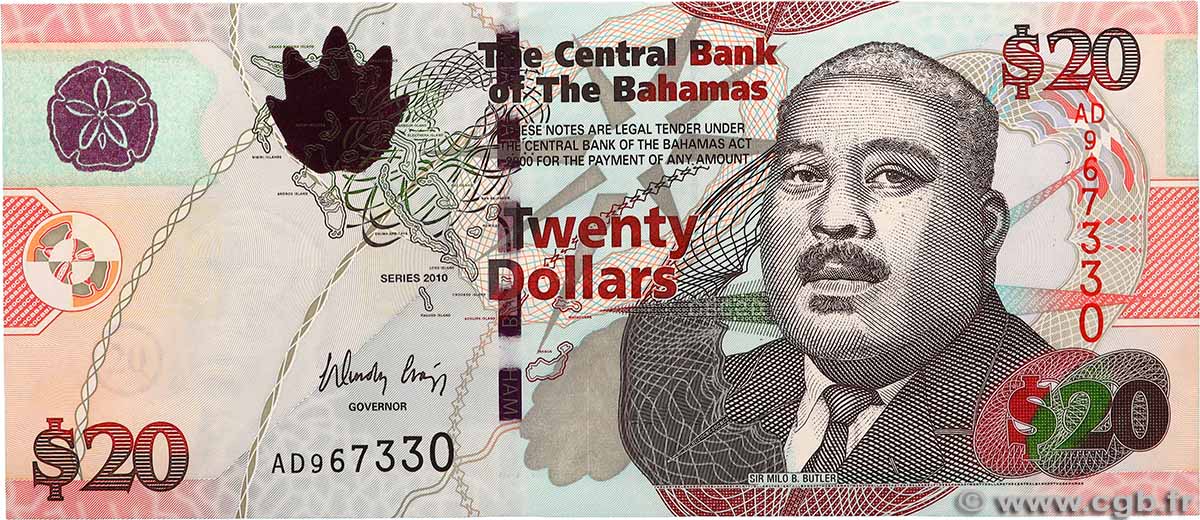 20 Dollars BAHAMAS 2010 P.74Aa NEUF