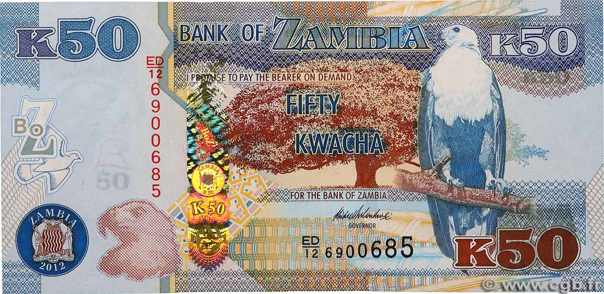 50 Kwacha ZAMBIE 2012 P.53a NEUF