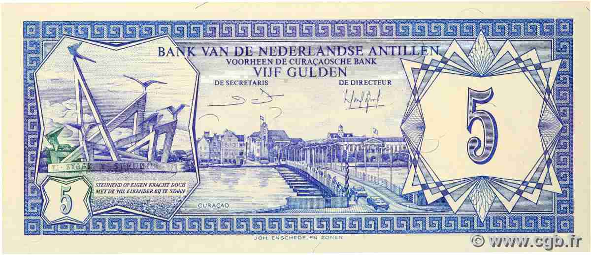 5 Gulden NETHERLANDS ANTILLES 1979 P.15b ST