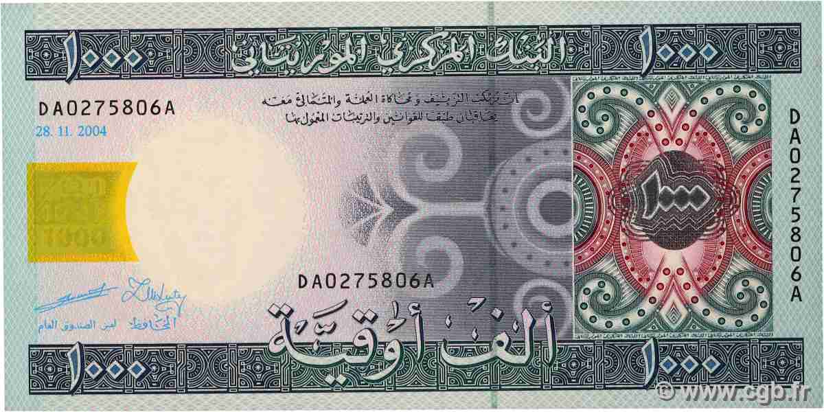 1000 Ouguiya MAURITANIA 2004 P.13a AU