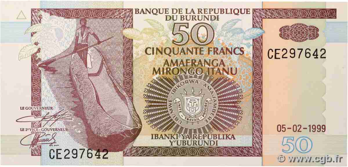 50 Francs BURUNDI 1994 P.36 fST+