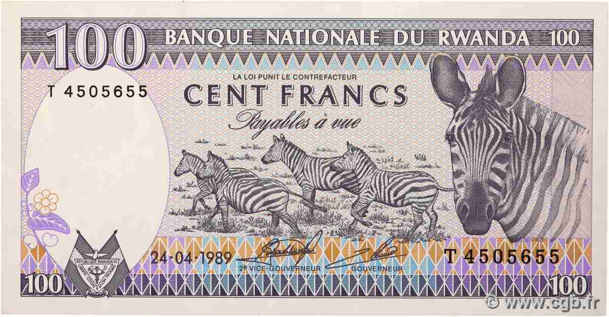 100 Francs RWANDA 1989 P.19 NEUF
