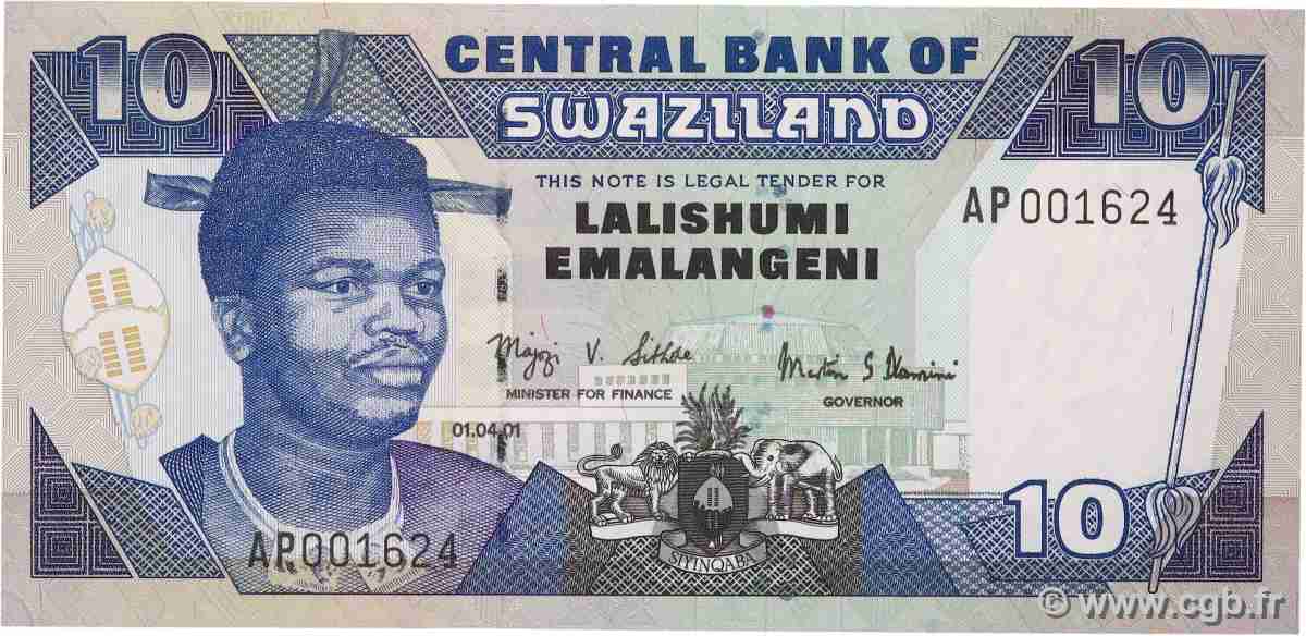 10 Emalangeni SWAZILAND 2006 P.29 UNC