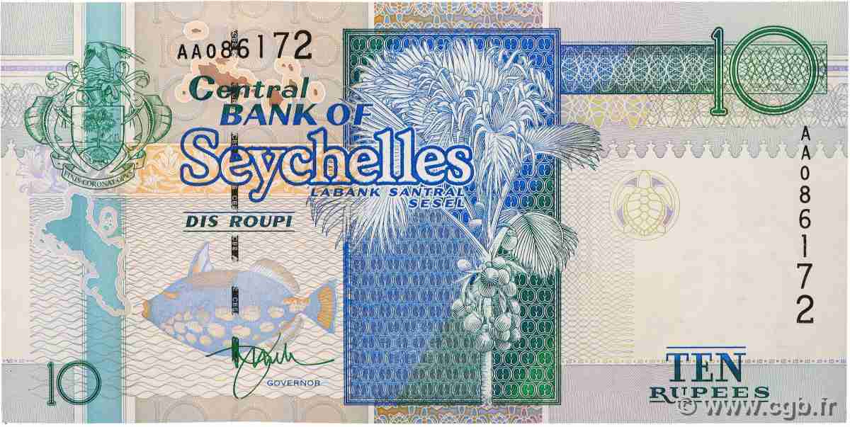 10 Rupees SEYCHELLES 1998 P.36 pr.NEUF