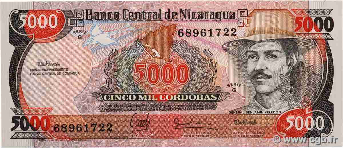 5000 Cordobas NIKARAGUA 1987 P.157 fST