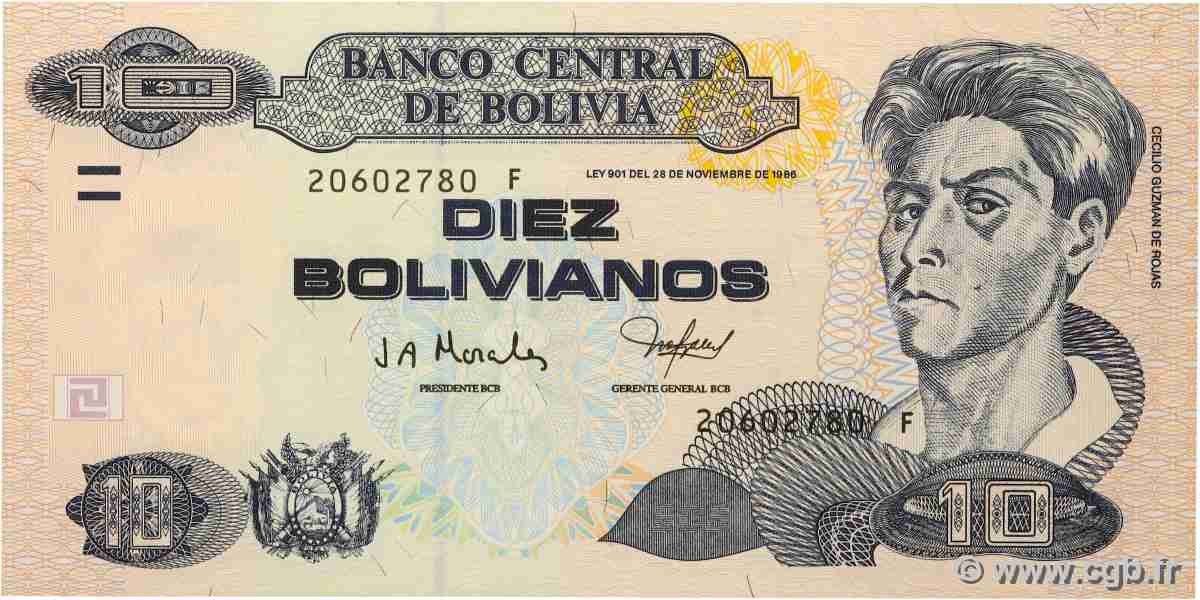 10 Bolivianos BOLIVIA 2001 P.223 FDC