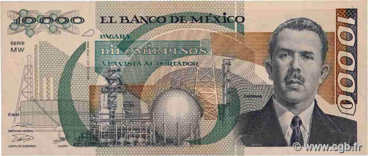 10000 Pesos MEXICO 1988 P.090b fVZ