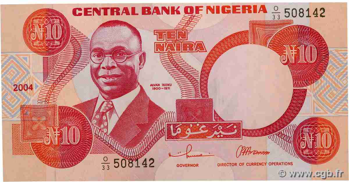 10 Naira NIGERIA 2004 P.25g ST