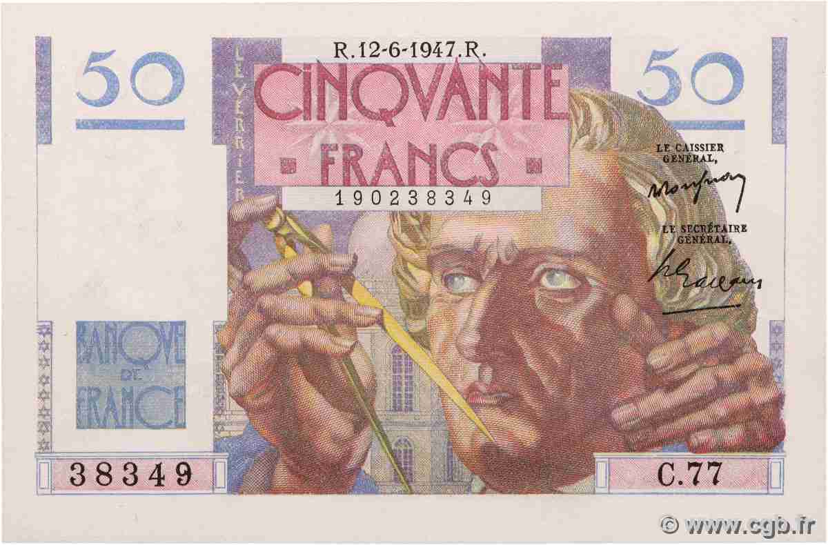50 Francs LE VERRIER FRANCE 1947 F.20.08 SUP