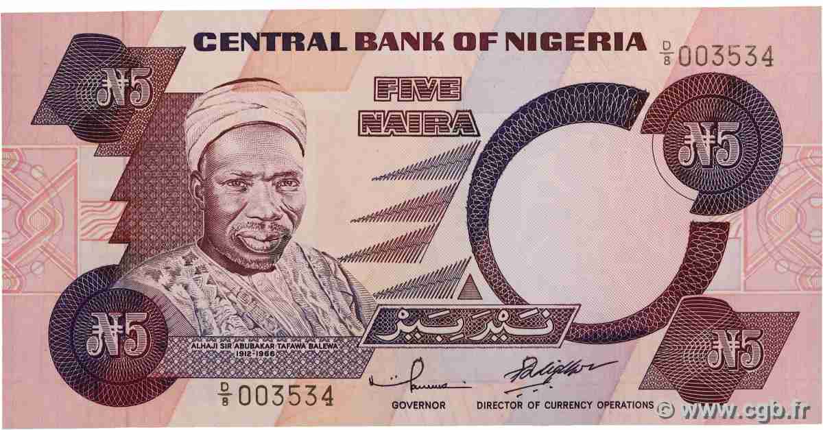 5 Naira NIGERIA 1984 P.24f ST
