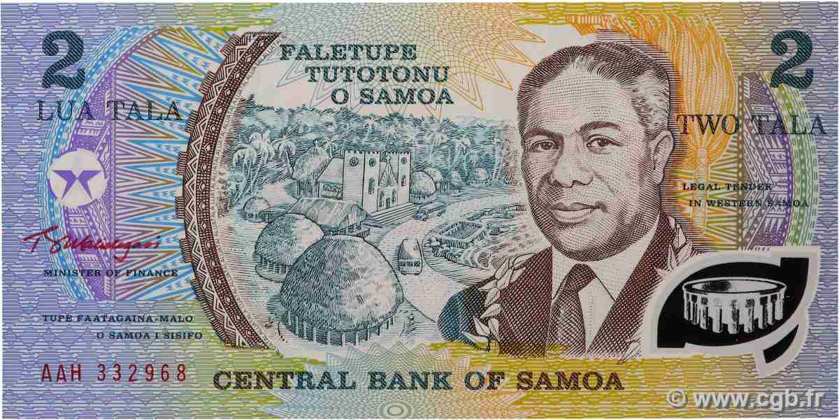 2 Tala SAMOA 1990 P.31e ST