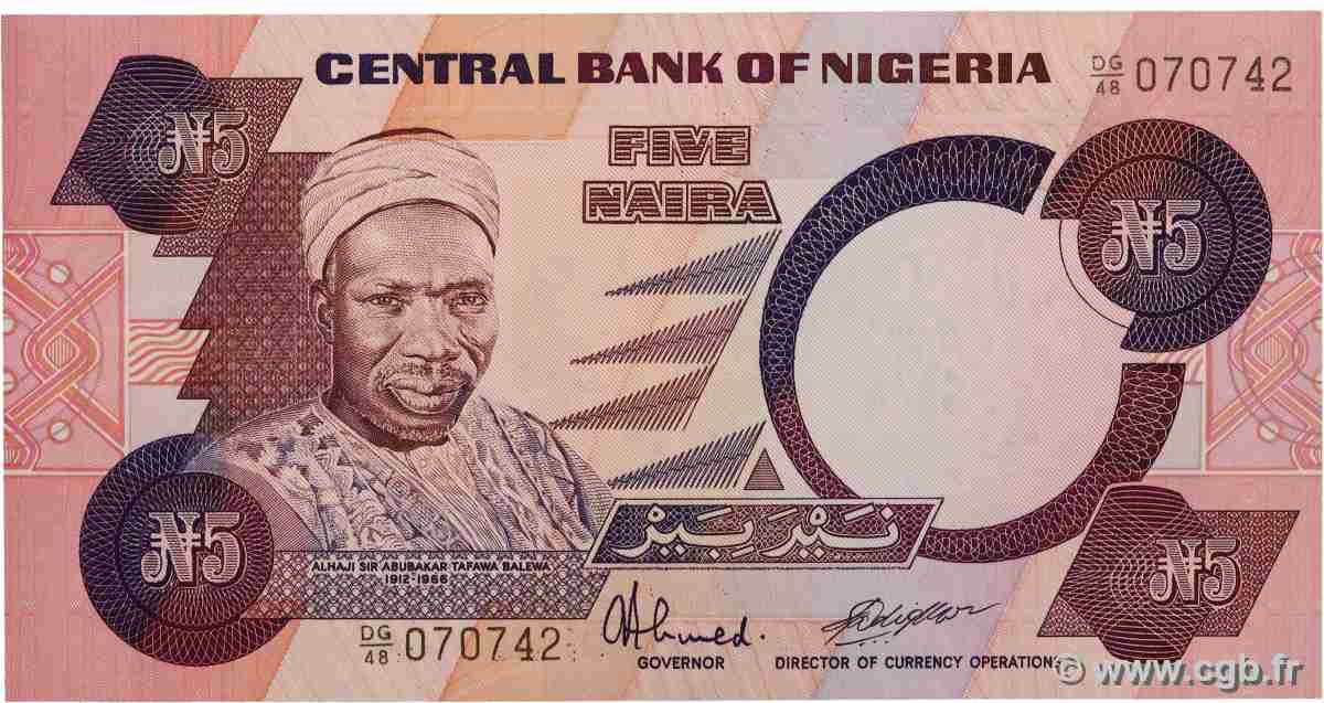 5 Naira NIGERIA 1984 P.24e VZ+