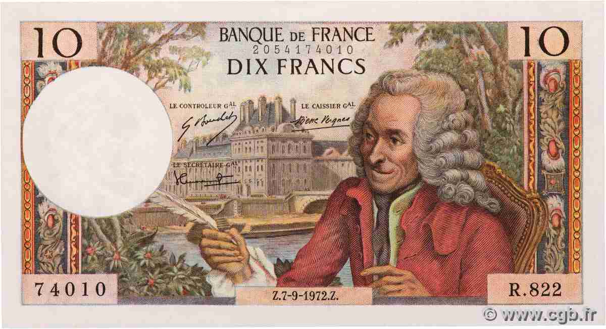 10 Francs VOLTAIRE FRANCE 1972 F.62.58 SPL