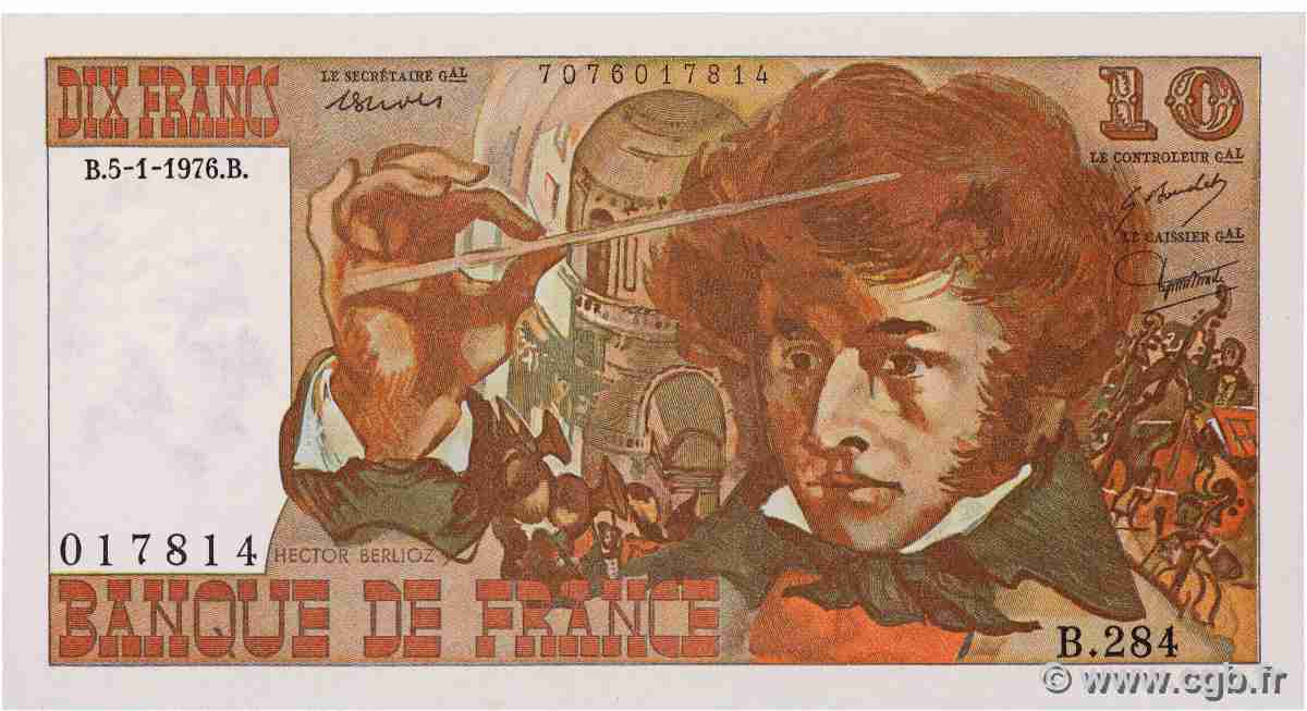 10 Francs BERLIOZ FRANCIA 1976 F.63.17 SC+