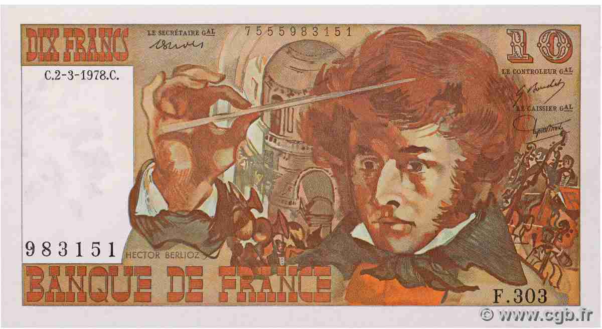 10 Francs BERLIOZ FRANCE 1978 F.63.23 SUP+