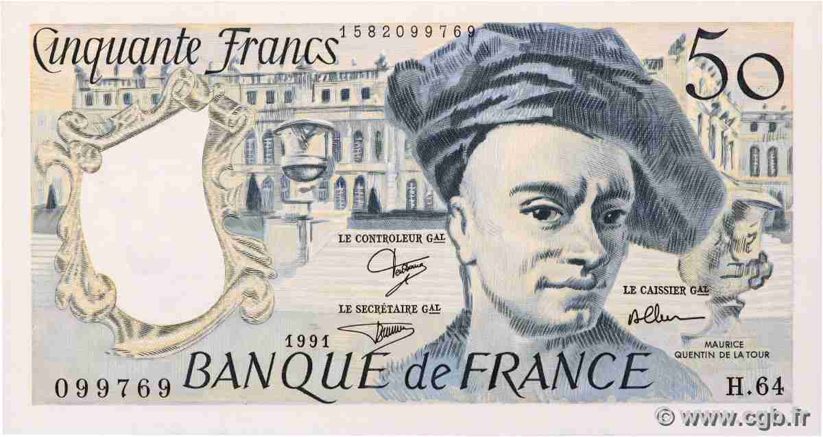 50 Francs QUENTIN DE LA TOUR FRANCE 1991 F.67.17 NEUF